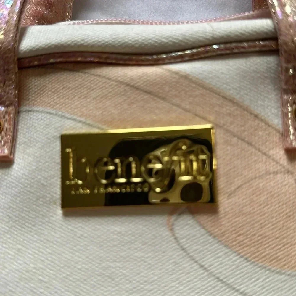 Benefit zippered make up bag/ cosmetics with hook sparkle - Picture 2 of 6
